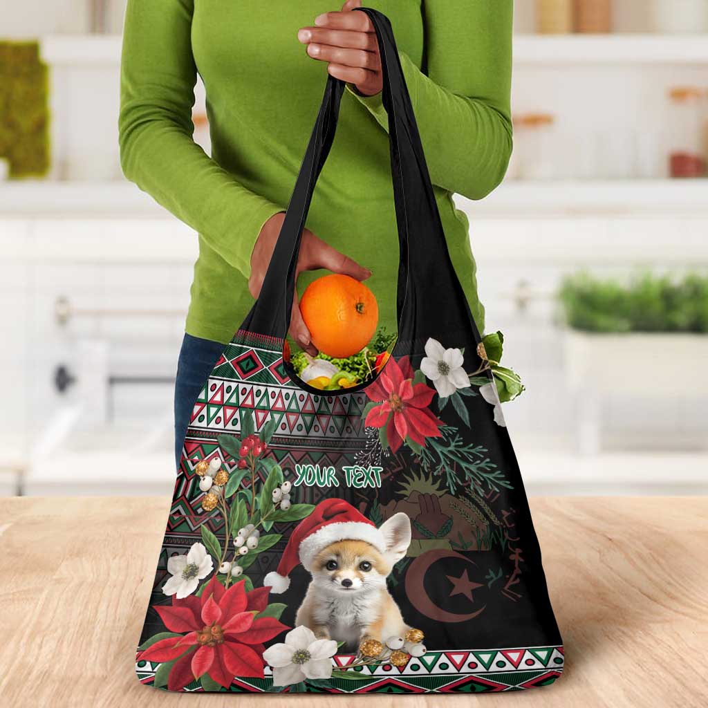 Algeria Christmas Personalized Grocery Bag Fennec Fox Santa and Traditional Pattern