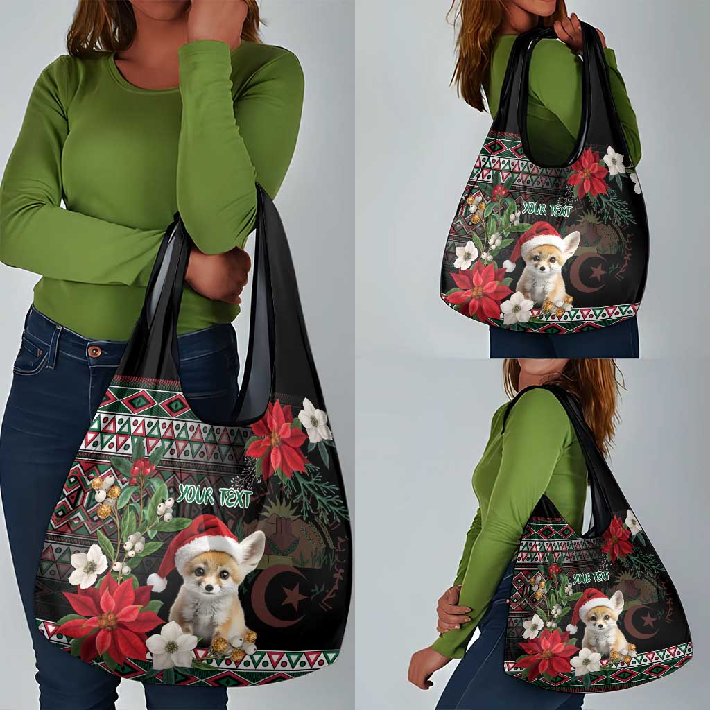 Algeria Christmas Personalized Grocery Bag Fennec Fox Santa and Traditional Pattern