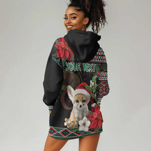 Algeria Christmas Personalized Hoodie Dress Fennec Fox Santa and Traditional Pattern