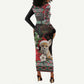Algeria Christmas Personalized Long Sleeve Bodycon Dress Fennec Fox Santa and Traditional Pattern LT9