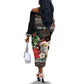 Algeria Christmas Personalized Off The Shoulder Long Sleeve Dress Fennec Fox Santa and Traditional Pattern