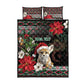Algeria Christmas Personalized Quilt Bed Set Fennec Fox Santa and Traditional Pattern