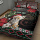 Algeria Christmas Personalized Quilt Bed Set Fennec Fox Santa and Traditional Pattern