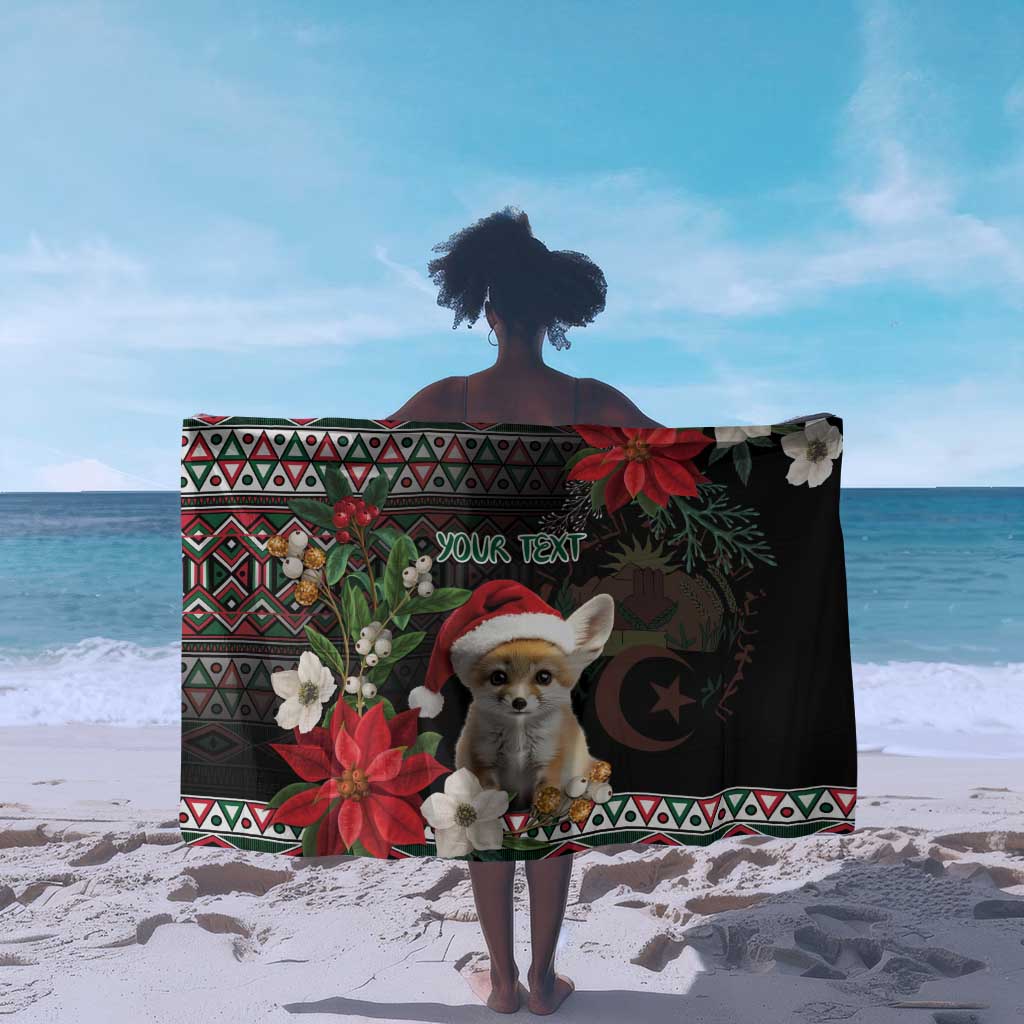 Algeria Christmas Personalized Sarong Fennec Fox Santa and Traditional Pattern
