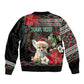 Algeria Christmas Personalized Sleeve Zip Bomber Jacket Fennec Fox Santa and Traditional Pattern