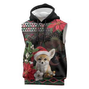 Algeria Christmas Personalized Sleeveless Hoodie Fennec Fox Santa and Traditional Pattern - African Pride