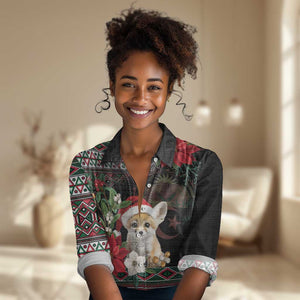 Algeria Christmas Personalized Women Casual Shirt Fennec Fox Santa and Traditional Pattern LT9