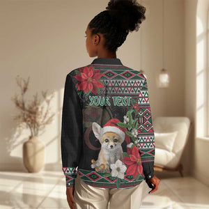 Algeria Christmas Personalized Women Casual Shirt Fennec Fox Santa and Traditional Pattern LT9