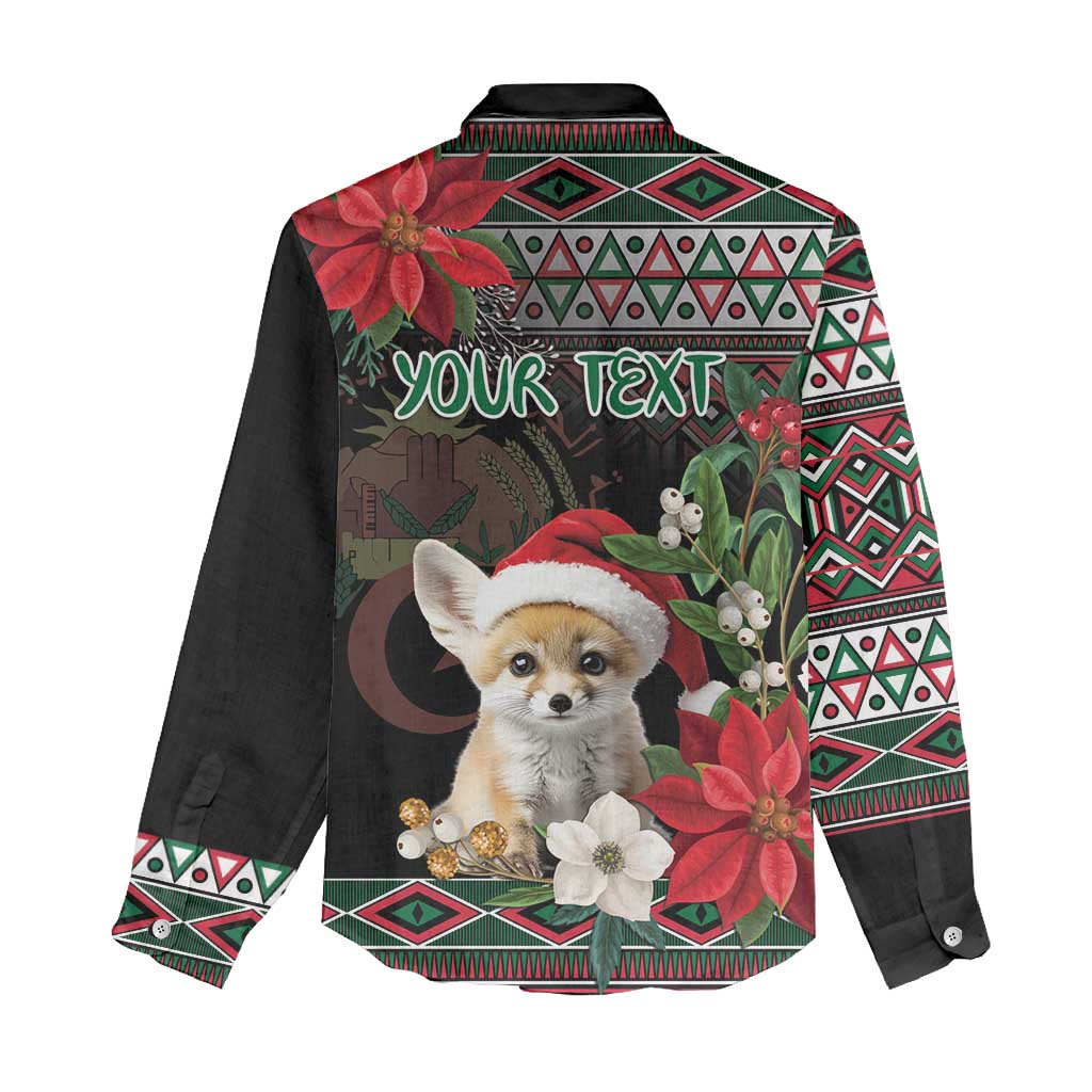 Algeria Christmas Personalized Women Casual Shirt Fennec Fox Santa and Traditional Pattern LT9