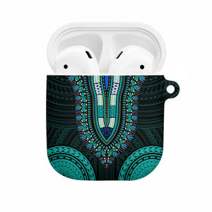 African Dashiki and Polynesian Pattern AirPods Case Teal
