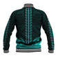 African Dashiki and Polynesian Pattern Baseball Jacket Teal