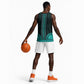 African Dashiki and Polynesian Pattern Basketball Jersey Teal - African Pride