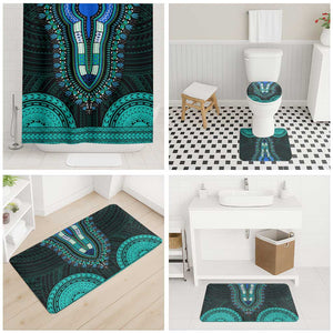 African Dashiki and Polynesian Pattern Bathroom Set Teal