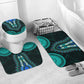 African Dashiki and Polynesian Pattern Bathroom Set Teal