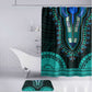 African Dashiki and Polynesian Pattern Bathroom Set Teal