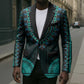 African Dashiki and Polynesian Pattern Blazer Teal
