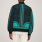 African Dashiki and Polynesian Pattern Bomber Jacket Teal