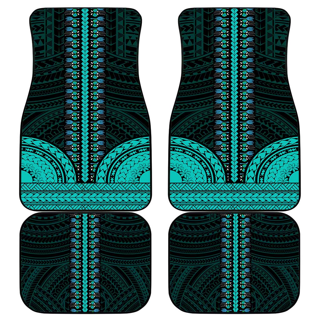 African Dashiki and Polynesian Pattern Car Mats Teal