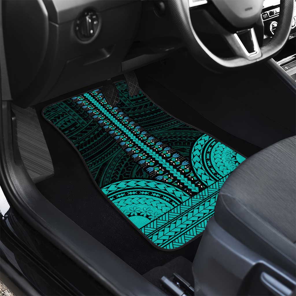 African Dashiki and Polynesian Pattern Car Mats Teal