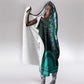 African Dashiki and Polynesian Pattern Hooded Blanket Teal