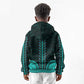 African Dashiki and Polynesian Pattern Kid Hoodie Teal