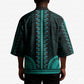 African Dashiki and Polynesian Pattern Kimono Teal