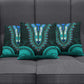African Dashiki and Polynesian Pattern Pillow Cover Teal