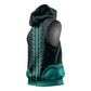 African Dashiki and Polynesian Pattern Sleeveless Hoodie Teal - African Pride