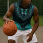 African Dashiki and Polynesian Pattern Sleeveless Hoodie Teal - African Pride