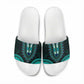 African Dashiki and Polynesian Pattern Slide Sandals Teal