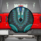 African Dashiki and Polynesian Pattern Spare Tire Cover Teal