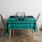African Dashiki and Polynesian Pattern Tablecloth Teal
