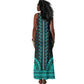 African Dashiki and Polynesian Pattern Tank Maxi Dress Teal
