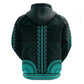 African Dashiki and Polynesian Pattern Zip Hoodie Teal