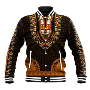 African Dashiki and Polynesian Pattern Baseball Jacket Gold