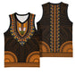 African Dashiki and Polynesian Pattern Basketball Jersey Gold - African Pride