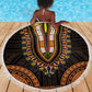 African Dashiki and Polynesian Pattern Beach Blanket Gold