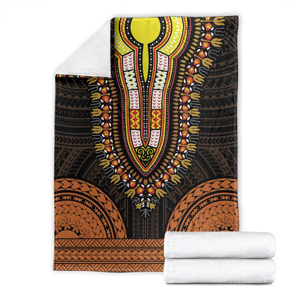 African Dashiki and Polynesian Pattern Blanket Gold