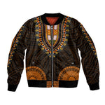 African Dashiki and Polynesian Pattern Bomber Jacket Gold