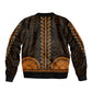 African Dashiki and Polynesian Pattern Bomber Jacket Gold