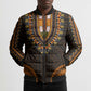 African Dashiki and Polynesian Pattern Bomber Puffer Jacket Gold