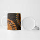 African Dashiki and Polynesian Pattern Ceramic Mug Gold