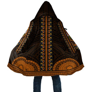 African Dashiki and Polynesian Pattern Cloak Gold