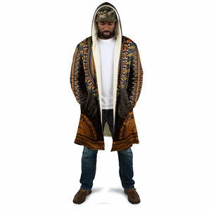 African Dashiki and Polynesian Pattern Cloak Gold