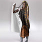 African Dashiki and Polynesian Pattern Hooded Blanket Gold