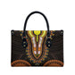 African Dashiki and Polynesian Pattern Leather Bag Gold