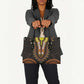 African Dashiki and Polynesian Pattern Leather Bag Gold