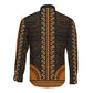 African Dashiki and Polynesian Pattern Long Sleeve Button Shirt Gold