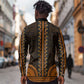 African Dashiki and Polynesian Pattern Long Sleeve Button Shirt Gold