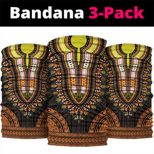 African Dashiki and Polynesian Pattern Neck Gaiter Gold LT9